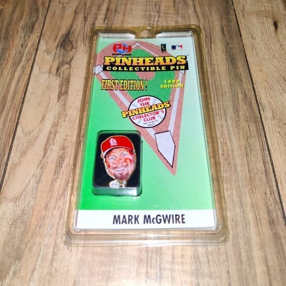 Pinheads Collectible Pin Mark McGwire 1999 Edition First Edition Original New - Picture 1 of 5